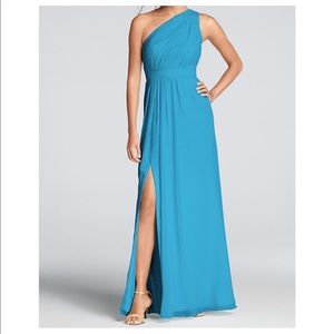 David Bridal One Shoulder Chiffon Dress Malibu